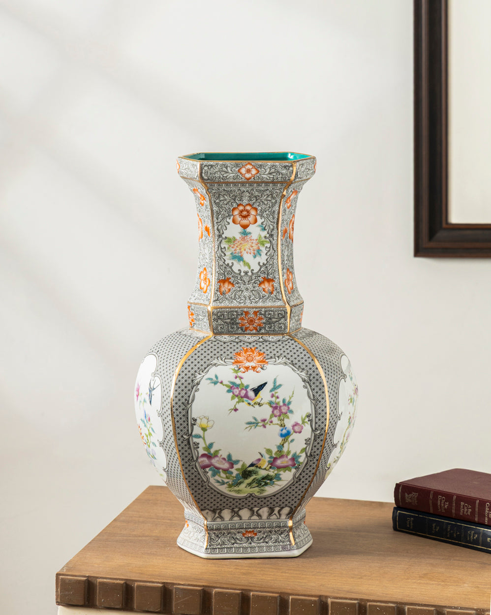 Imperial Noir Floral Cloisonne Vase 