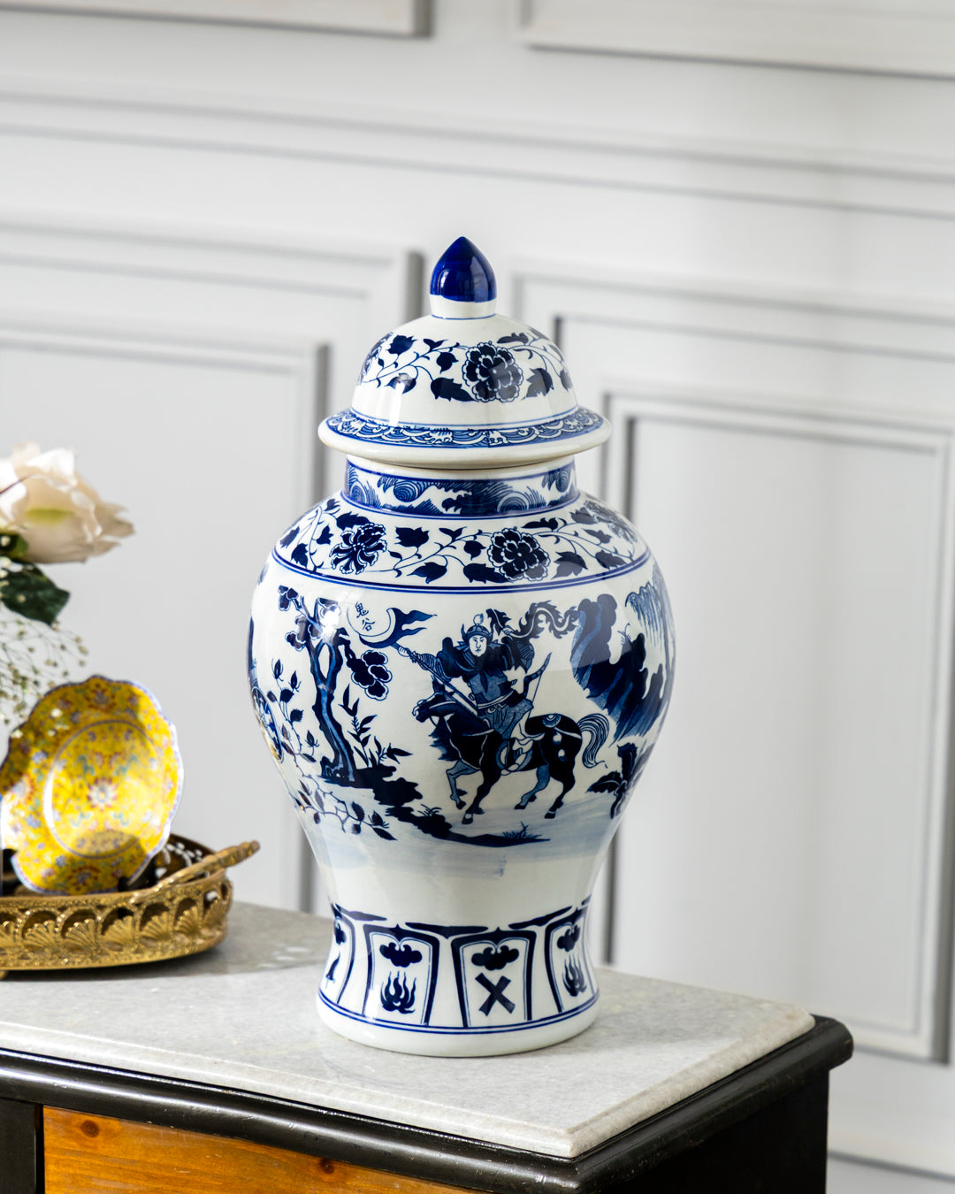 Imperial Carriage Blue & White Temple Jar - 54 cm 