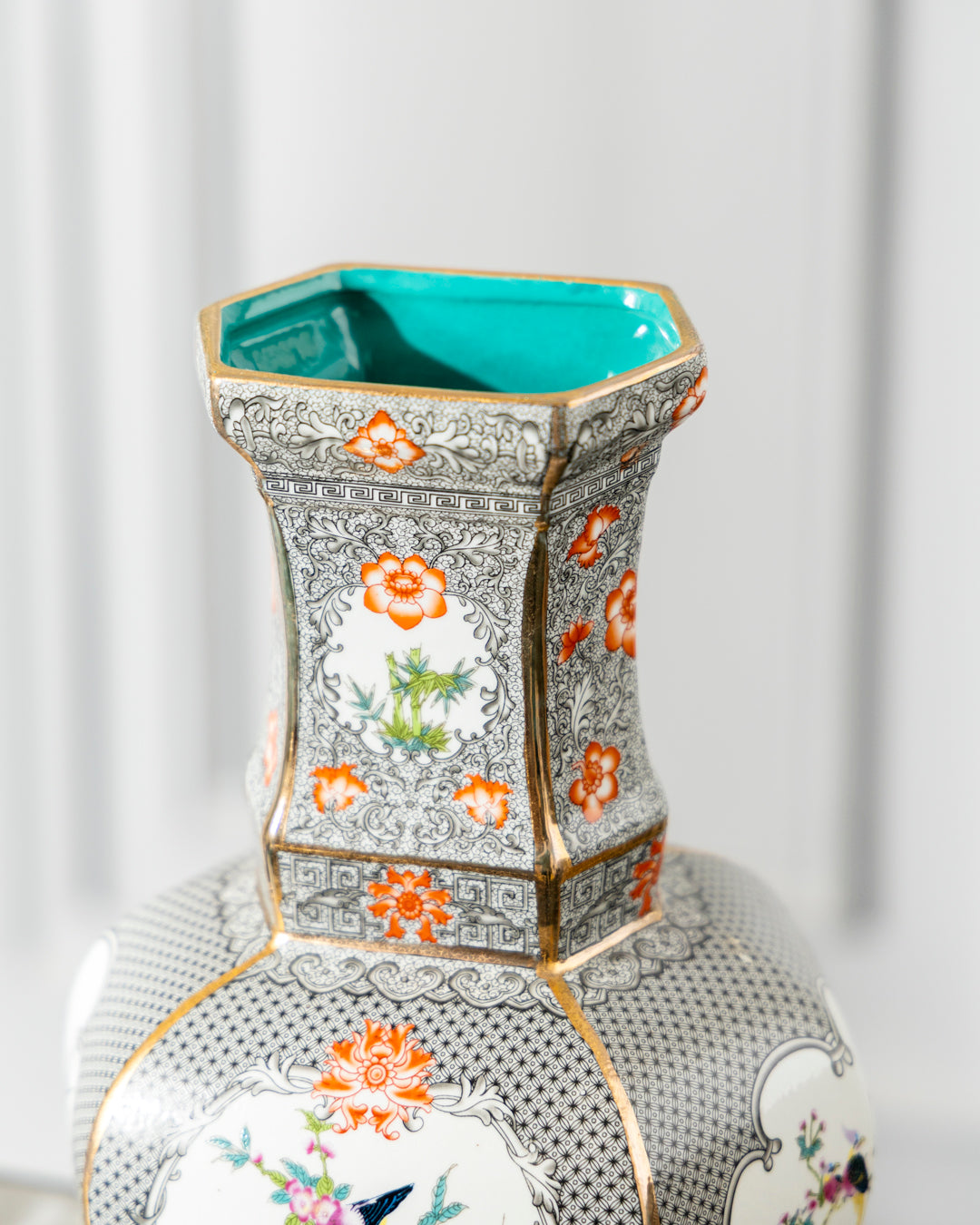 Imperial Noir Floral Cloisonne Vase 