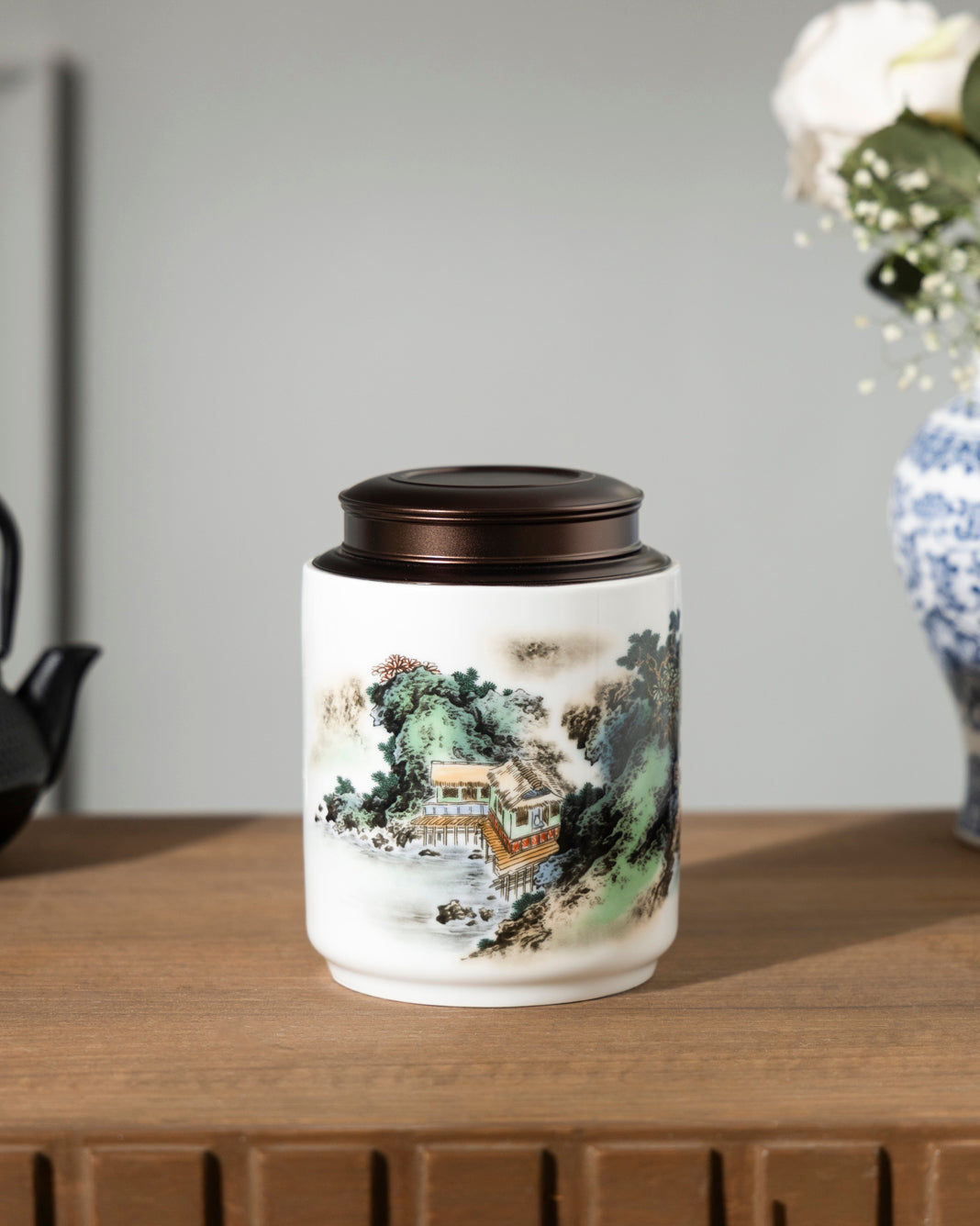 Imperial Landscape Porcelain Storage Jar 