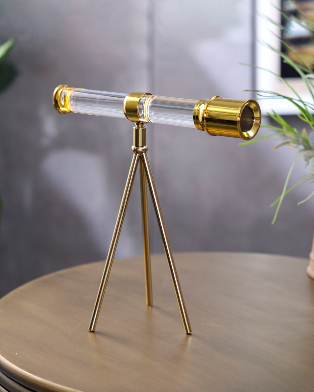 Crystal Gold Telescope Decorative Accent 