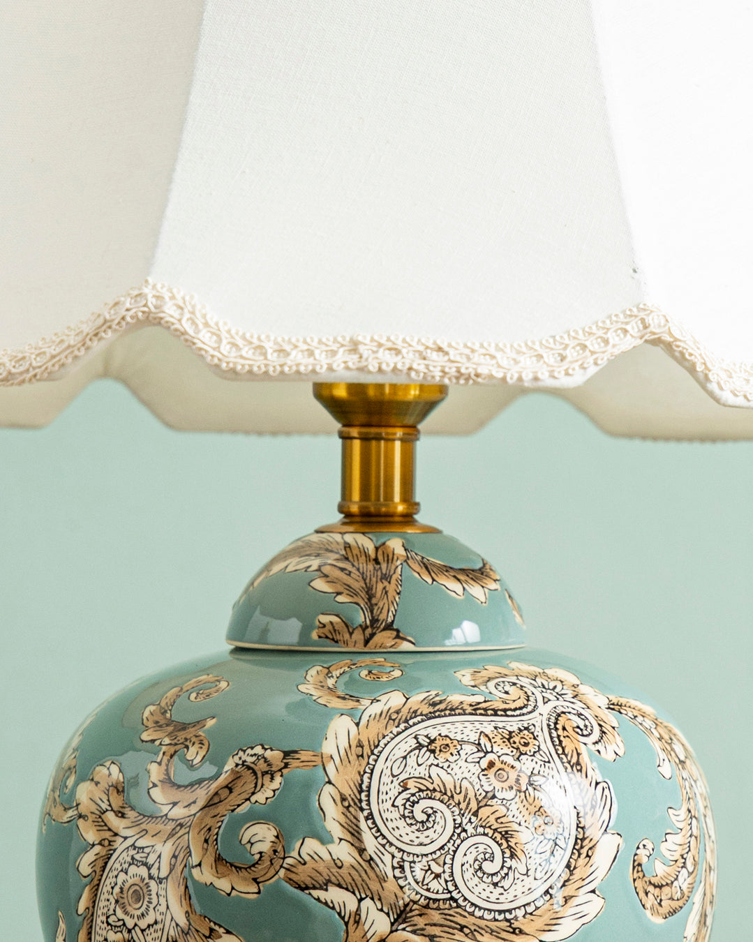 Sage Baroque Motif Table Lamp 