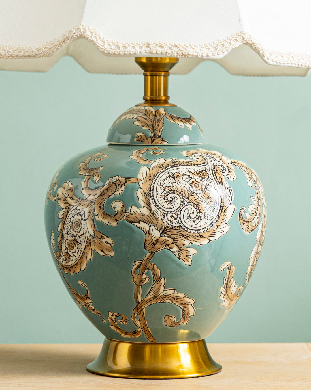 Sage Baroque Motif Table Lamp 