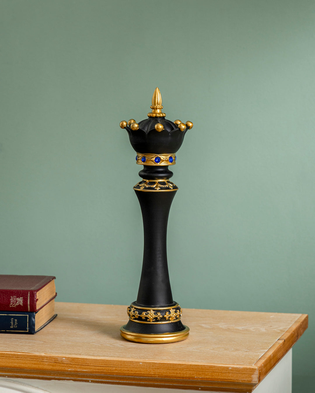 Royal Chess Piece Decorative Sculpture Set Of 3 - Black 