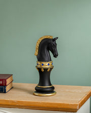 Royal Stallion Chess Kinght Decorative Figurine - Black
