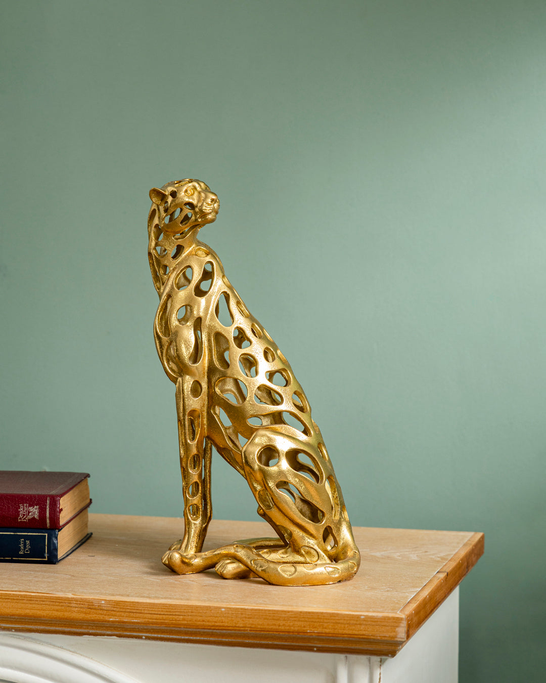 Golden Majesty Decorative Leopard Figurine - Small 