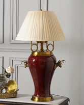 Majestic Brass Deer Crest Table Lamp 