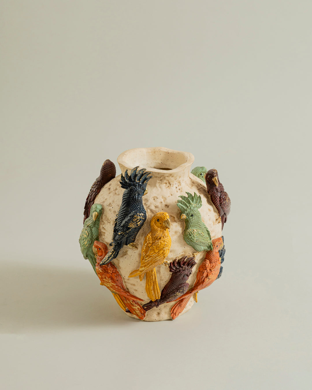 Tropical Parrot Symphony Decorative Vase 