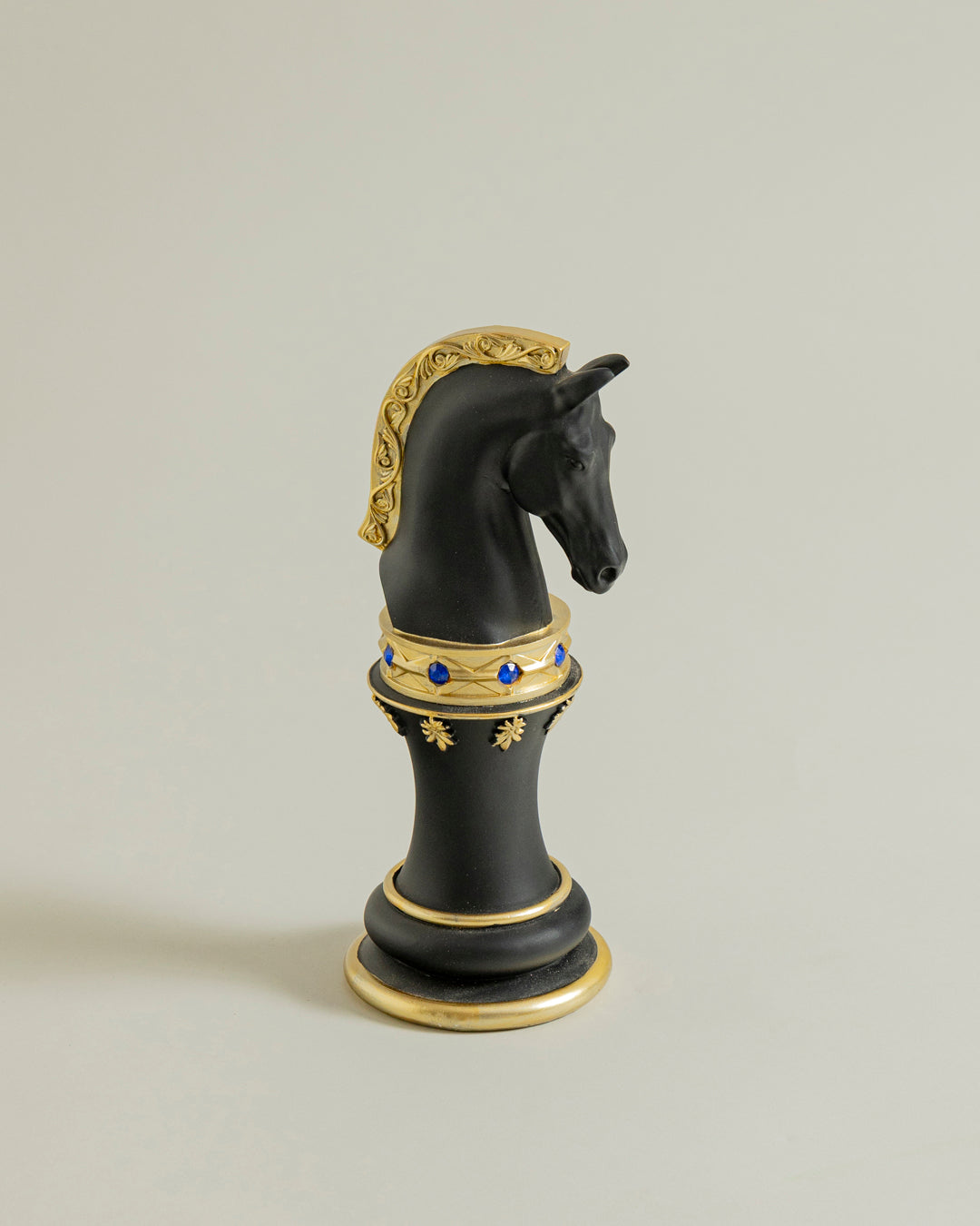 Royal Stallion Chess Kinght Decorative Figurine - Black 