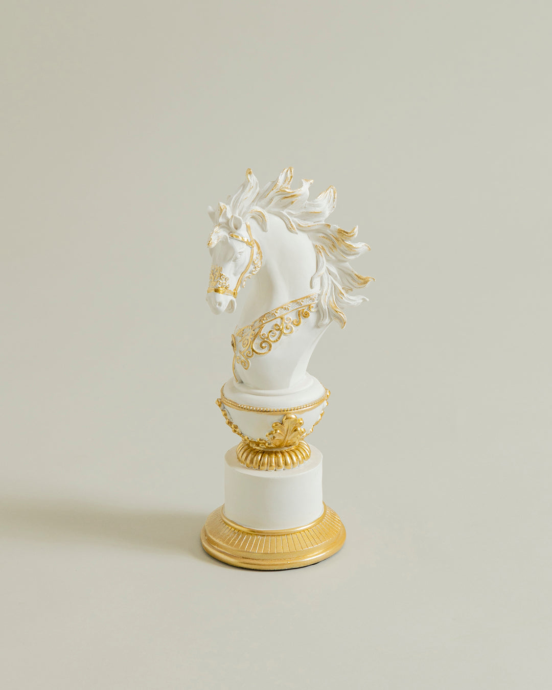 Royal Stallion Chess Kinght Decorative Figurine - White 