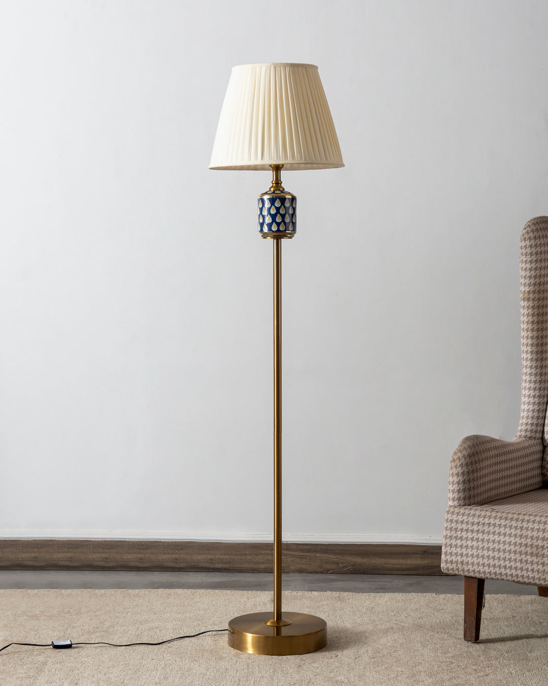Blue Teardrop Floor Lamp 