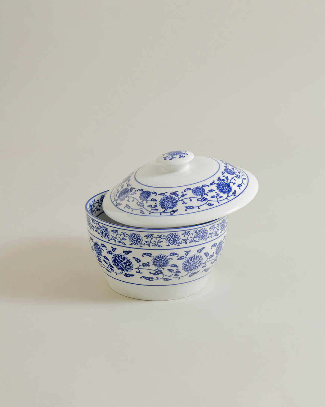 Vintage Blue & White Casserole With Lid 