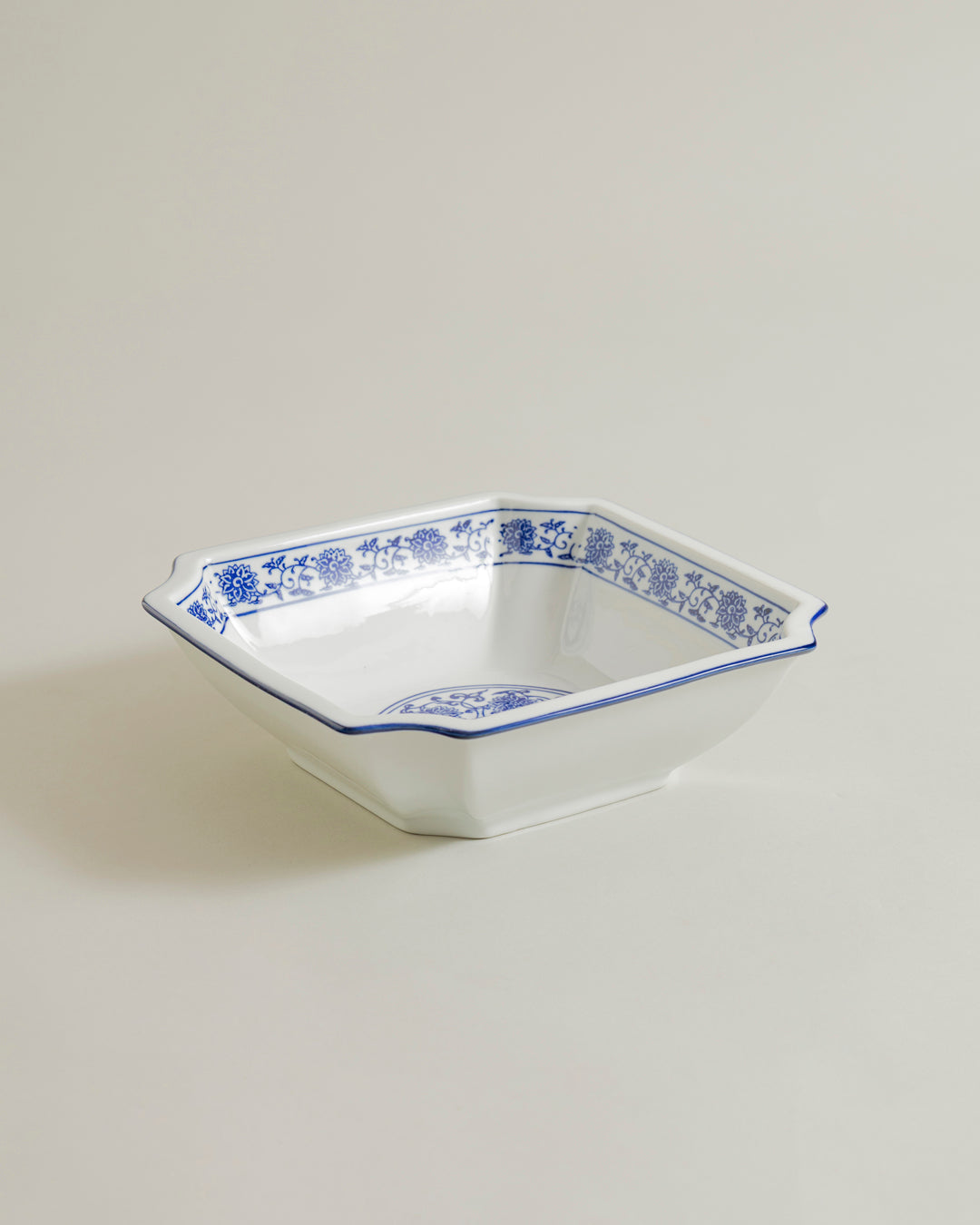 Classic Blue Floral Square Bowl 