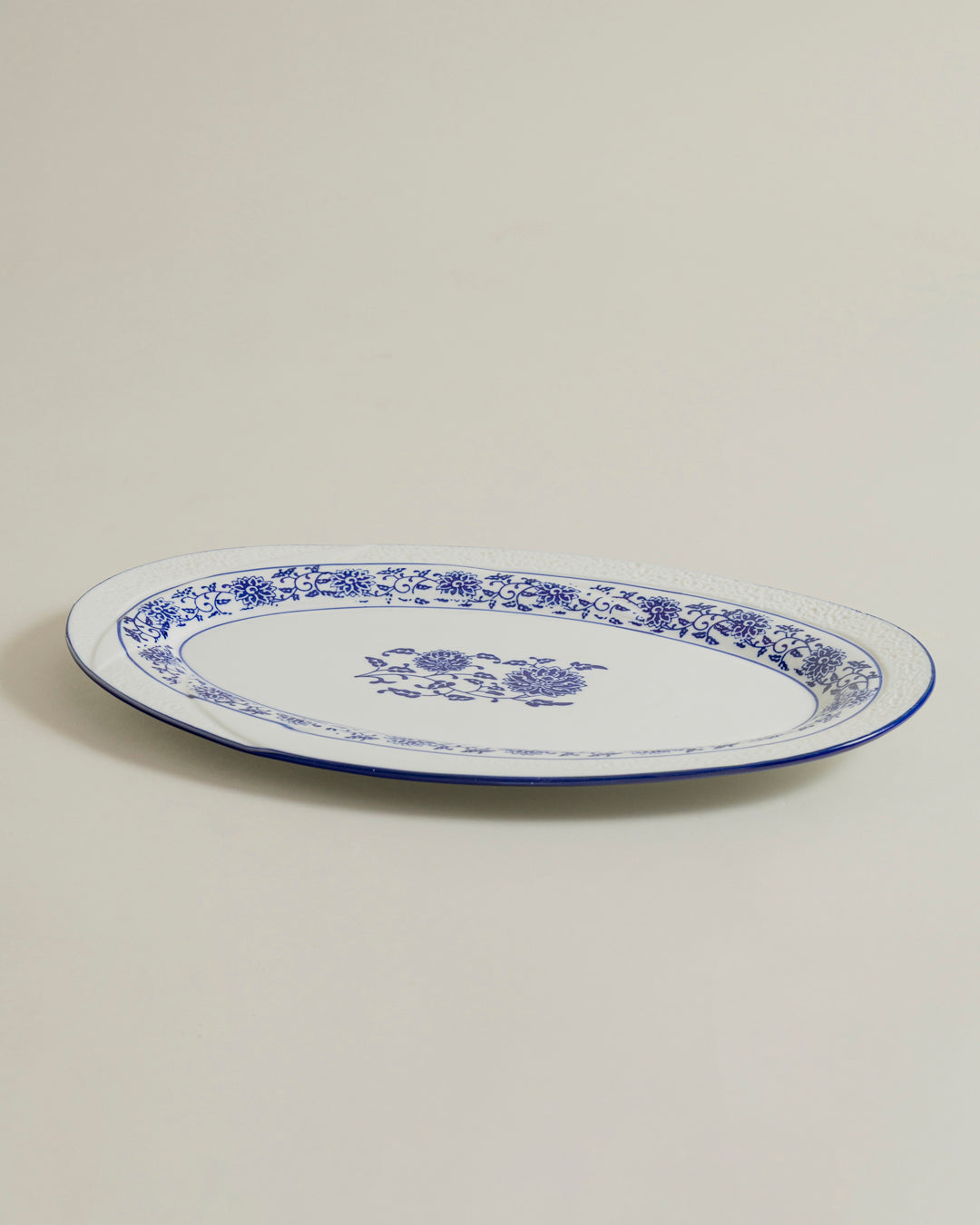 Regal Blue Blossom Oval Serving Platter 