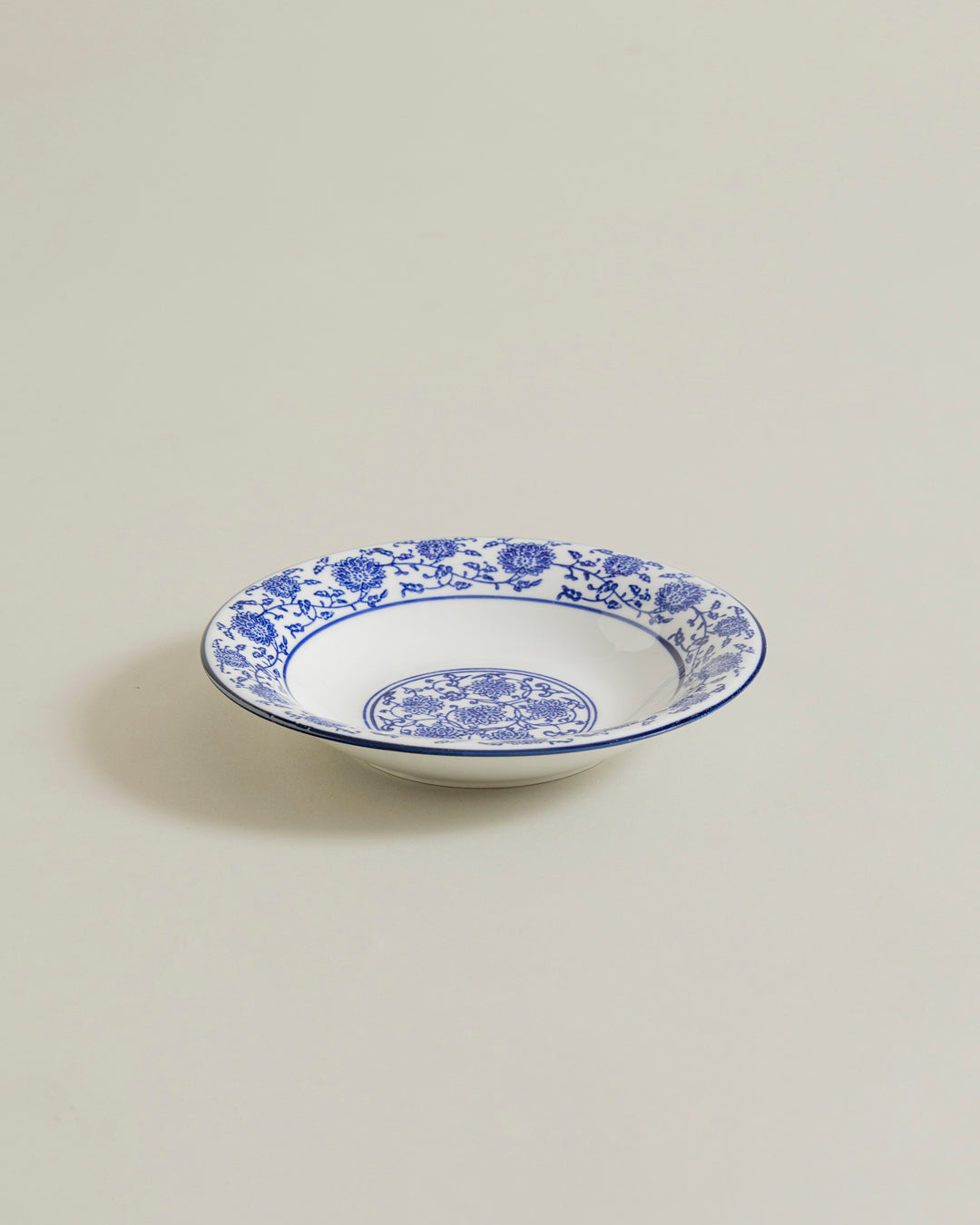 Classic Blue Floral Pasta Plate 