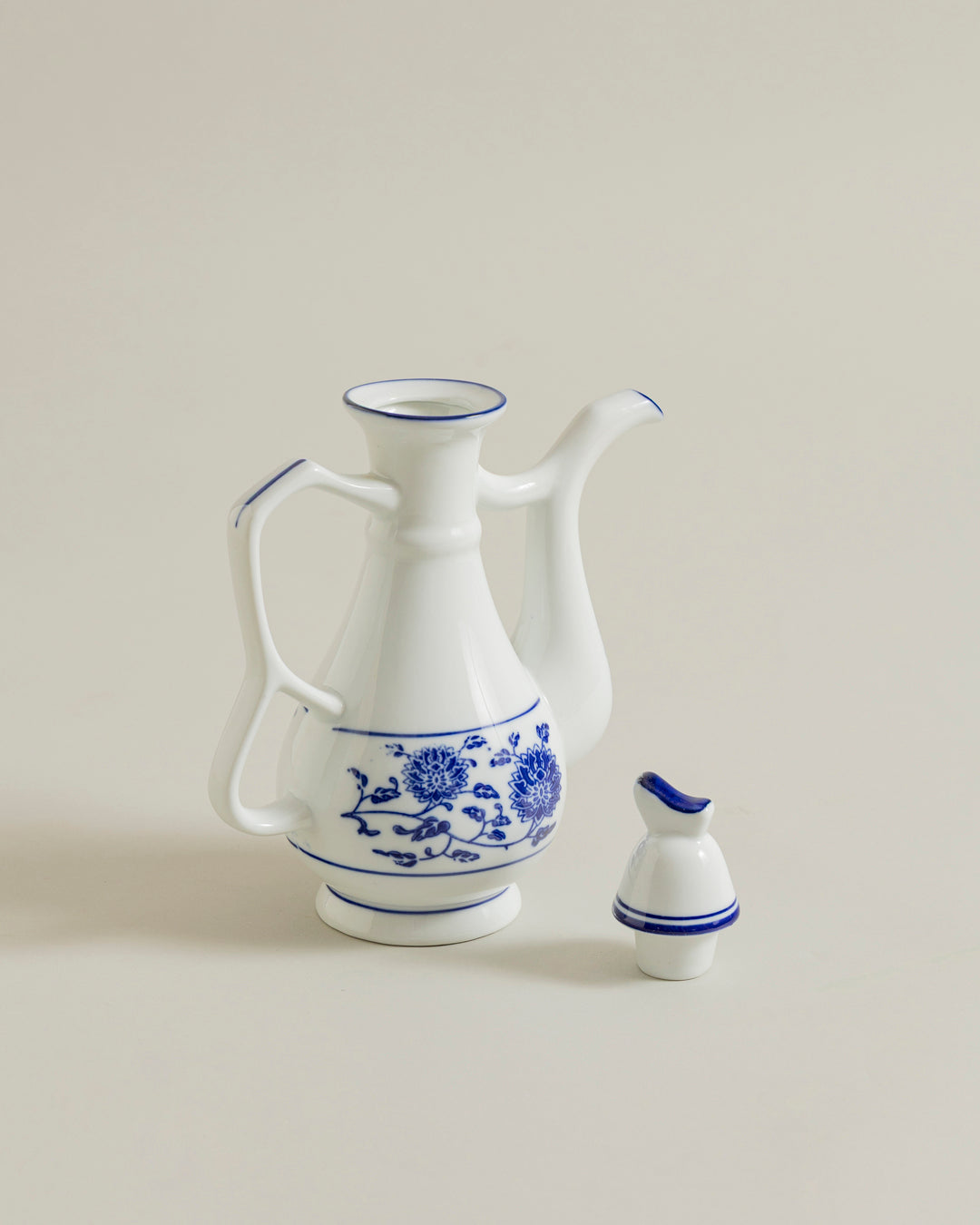Classic Blue Blossom Ceramic Kettle 