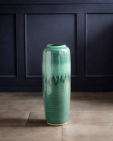 Deep Emerald Textured Floor Vase - Small 