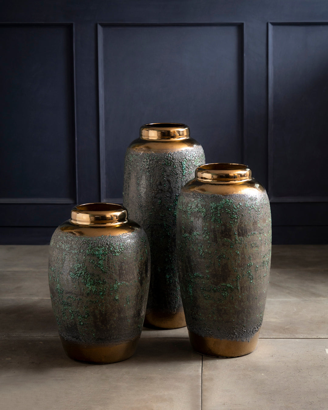 Obsidian Moss Floor Vase - Small