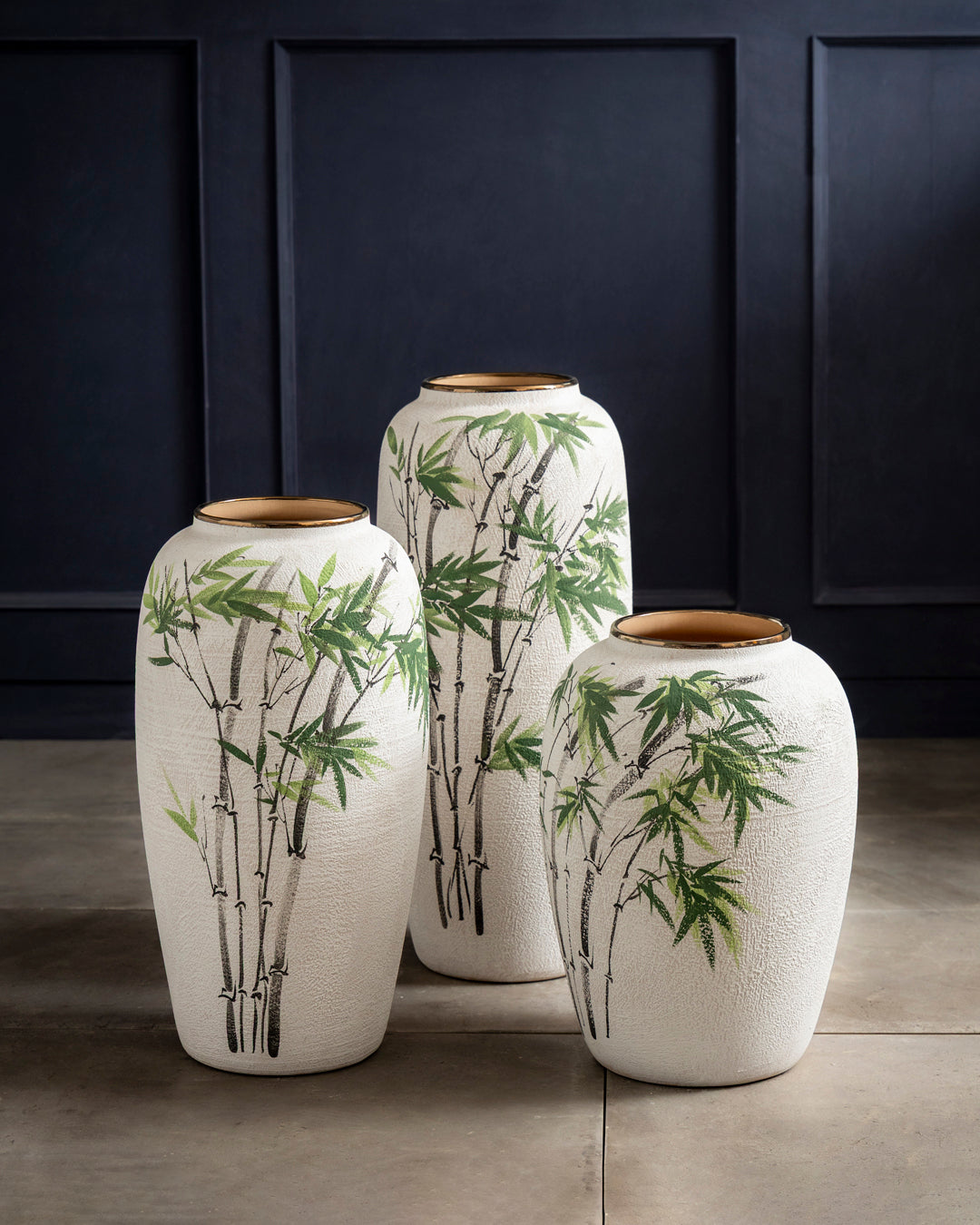 Hand Painted Bamboo Art Floor Vase - Small 