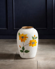 Hand Painted Sunflower Floor Vase - Small
