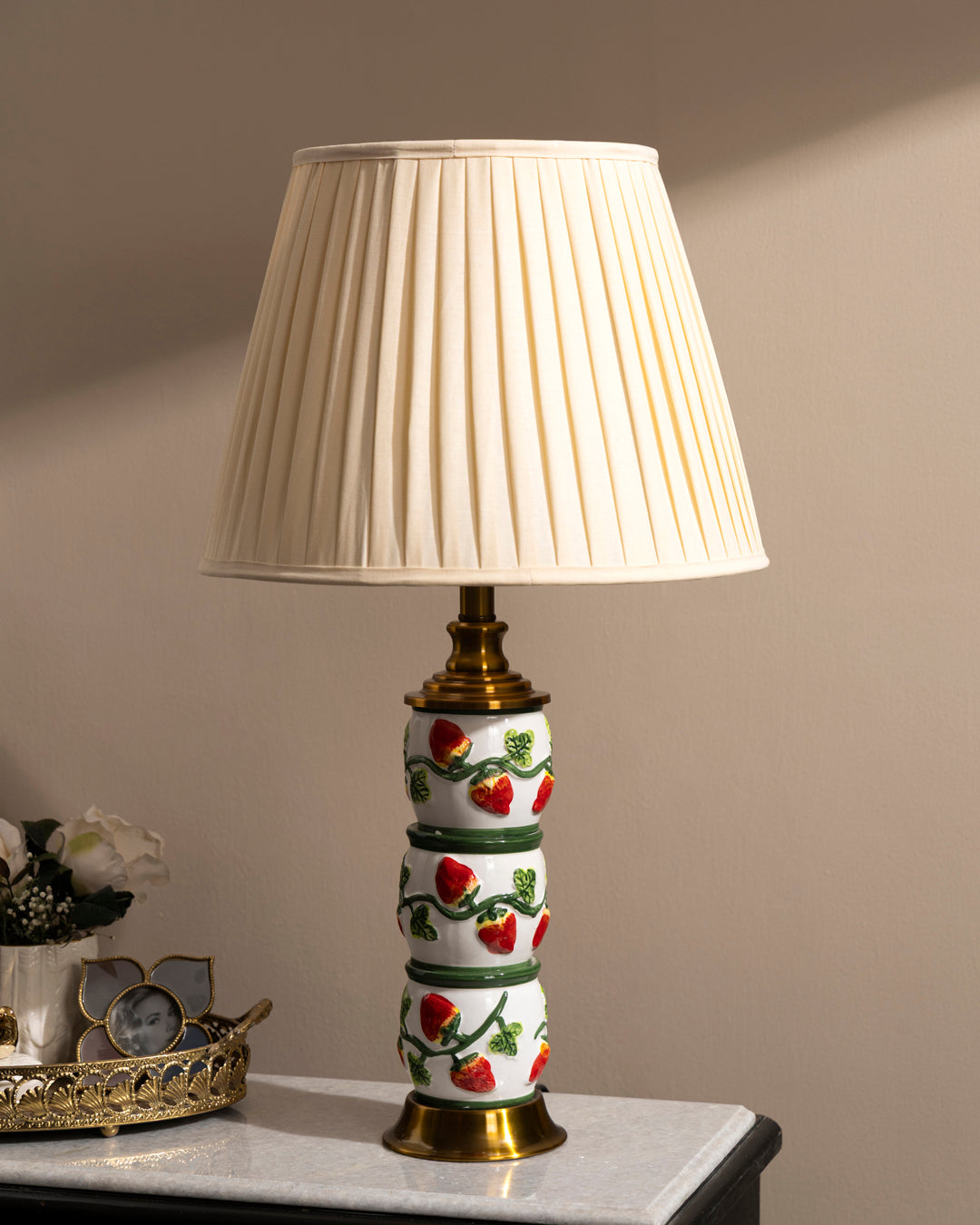 Sweet Strawberry Condiment Table Lamp 