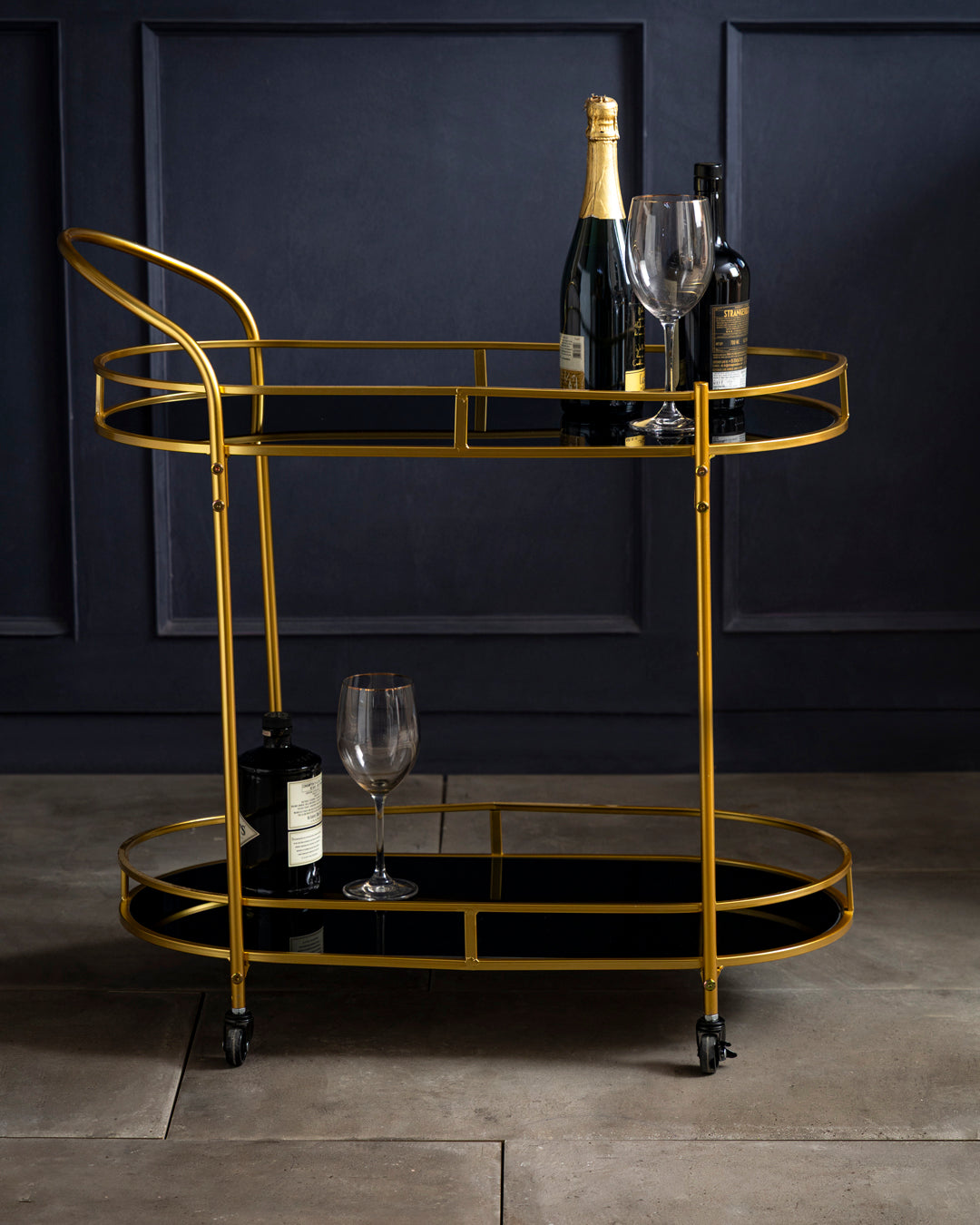Heritage Curve Serving Bar Cart 