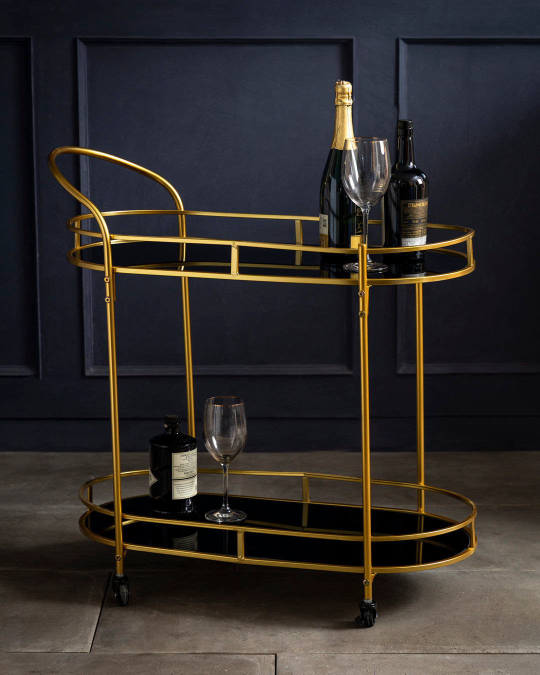 Heritage Curve Serving Bar Cart 