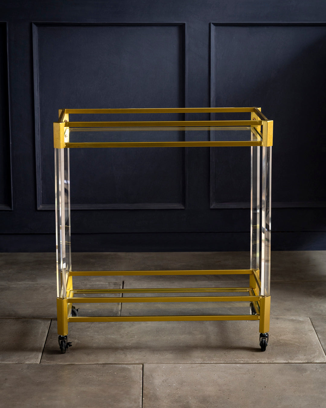 Luxe Gold Rolling Bar Cart 