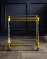 Luxe Gold Rolling Bar Cart 
