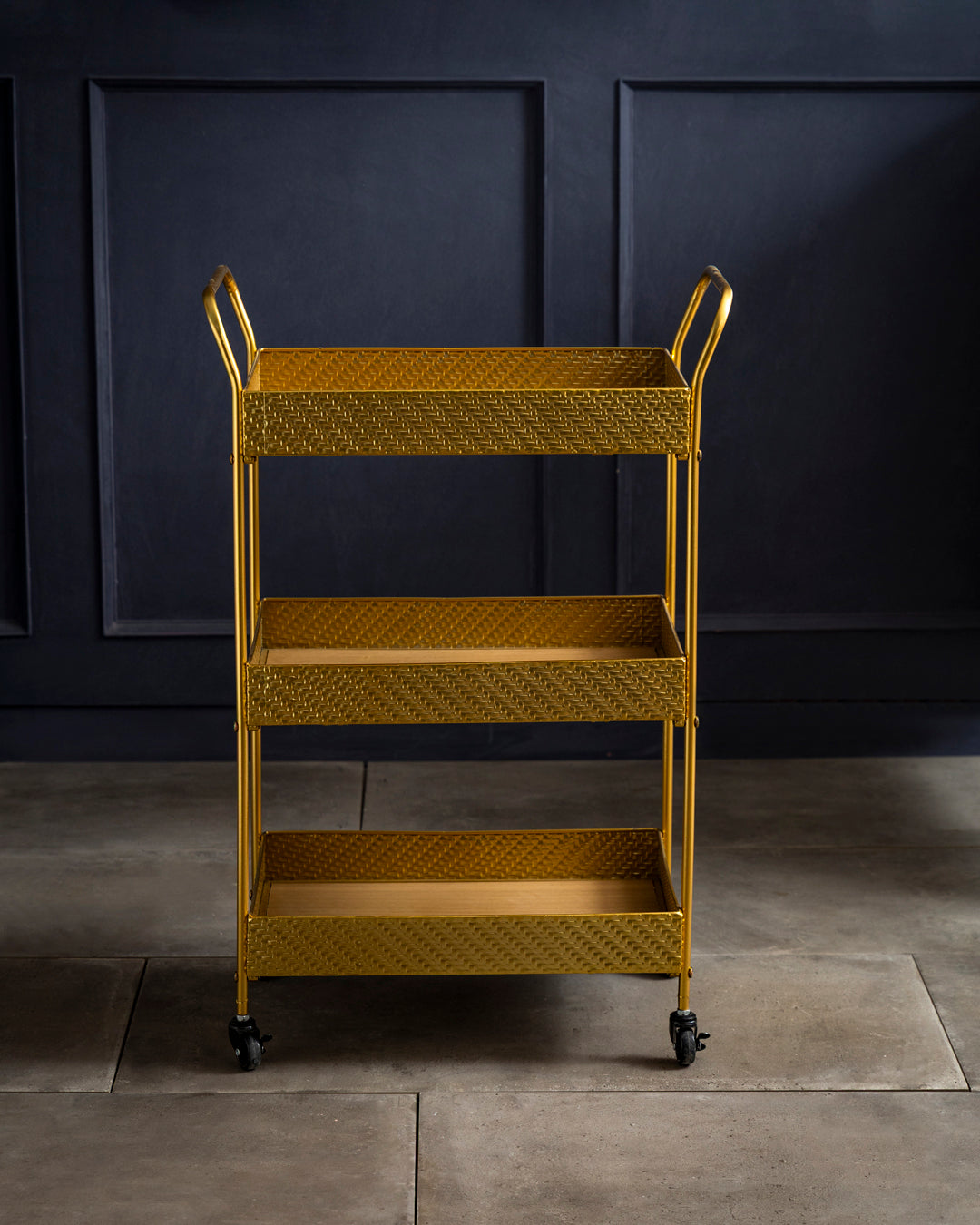 Auric Glide 3-Tier Serving Trolley 