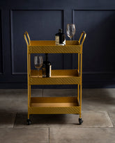 Auric Glide 3-Tier Serving Trolley Bar Cart 