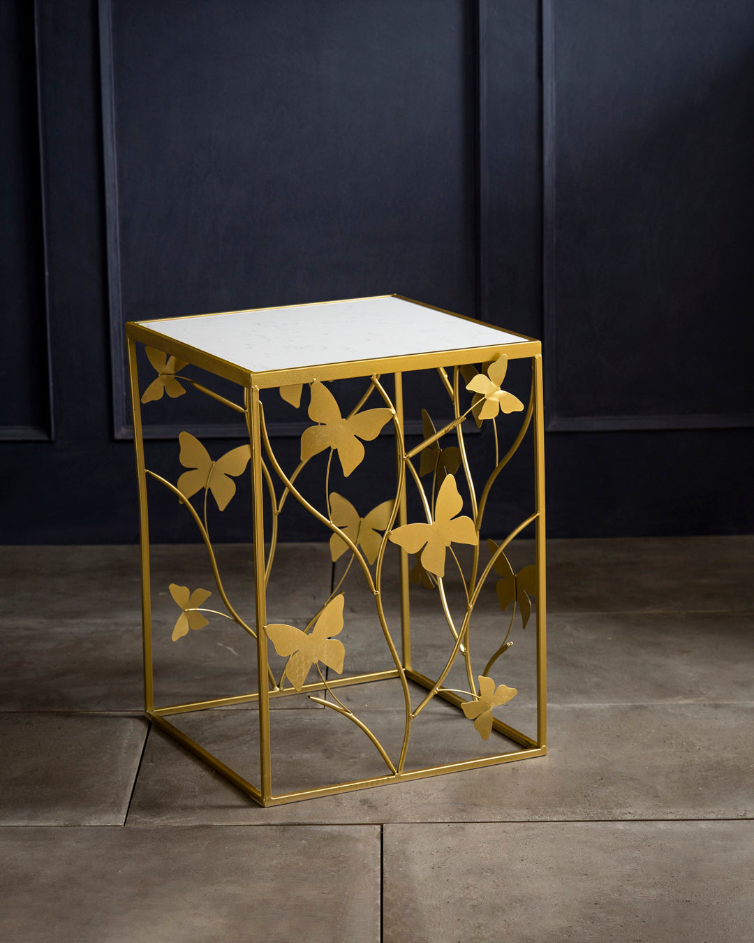 Golden Bloom Accent Side Table - Large 