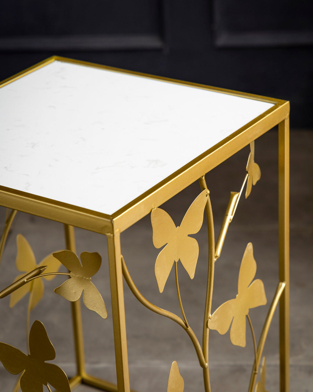 Golden Bloom Accent Side Table - Large 
