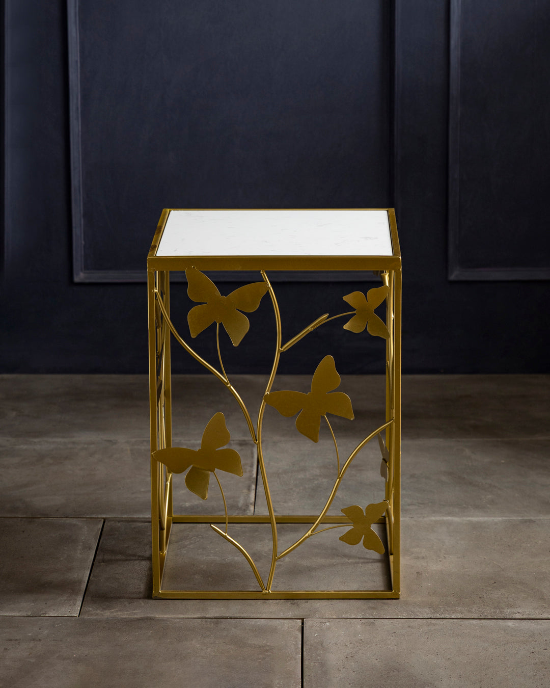 Golden Bloom Accent Side Table - Large
