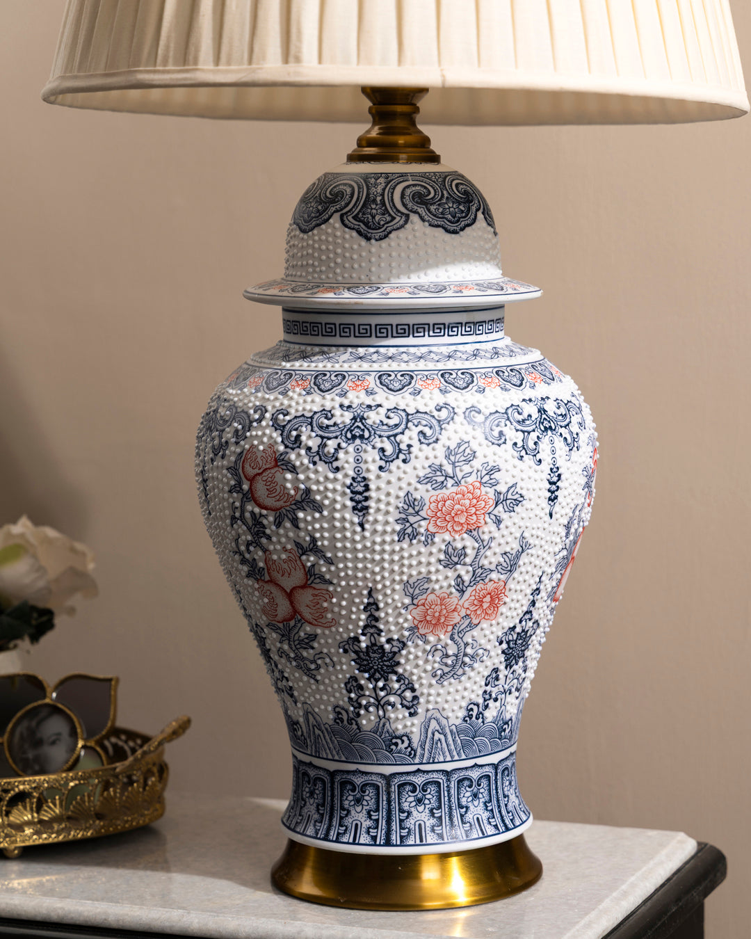 Blue Orchid Vintage Table Lamp 