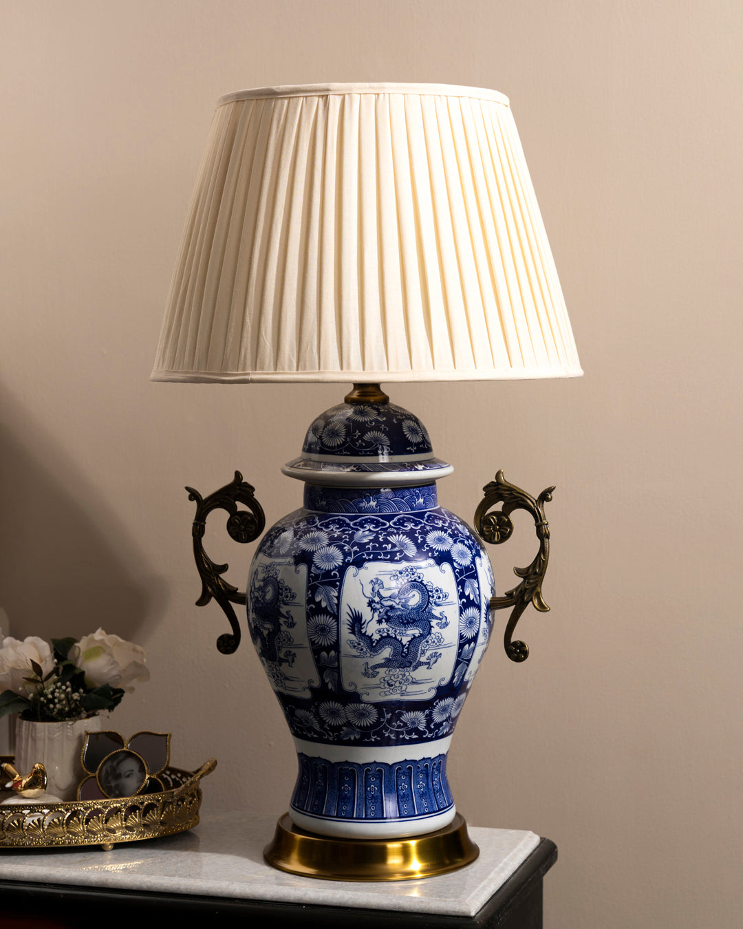 Regal Dragon Emblem Table Lamp 