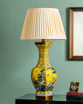 Midnight Bird Motifs Cloisonné Table Lamp 
