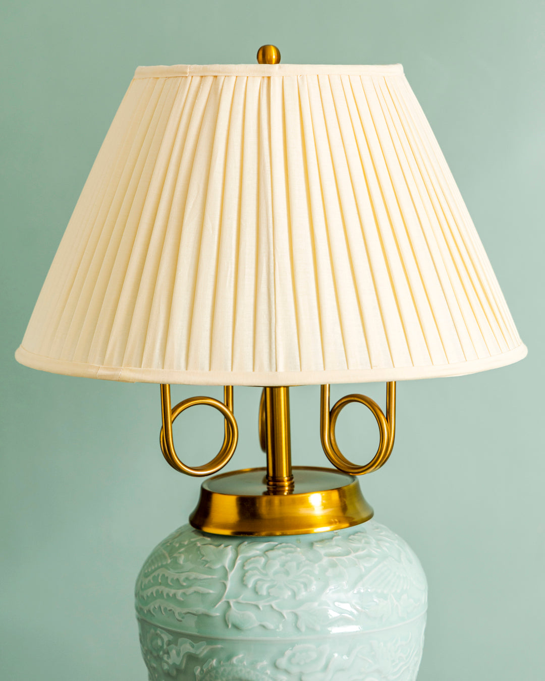 Celadon Imperial Dragon Table Lamp 