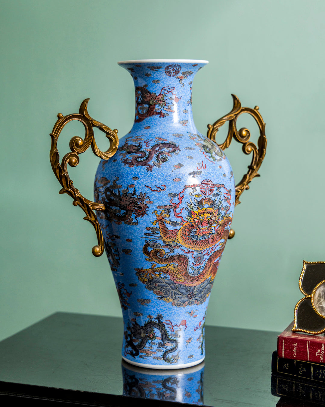 Imperial Blue Dragon Art Vase 