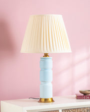 Azure Ribbed Elegance Table Lamp