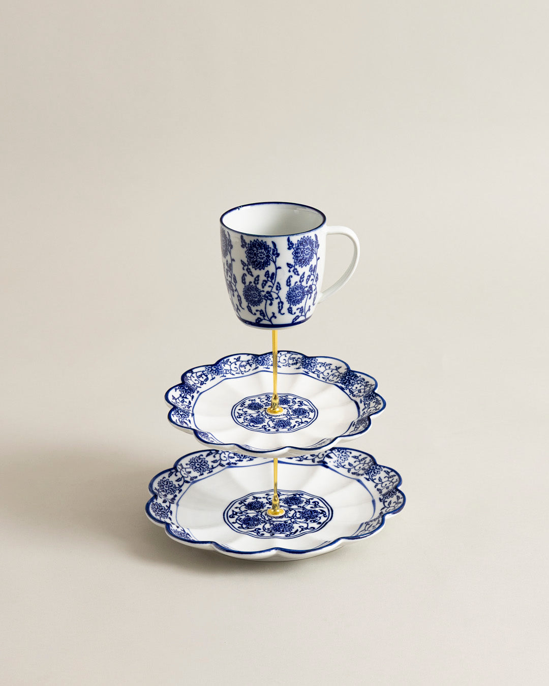 Heritage Blue Floral Tiered Cake Stand 