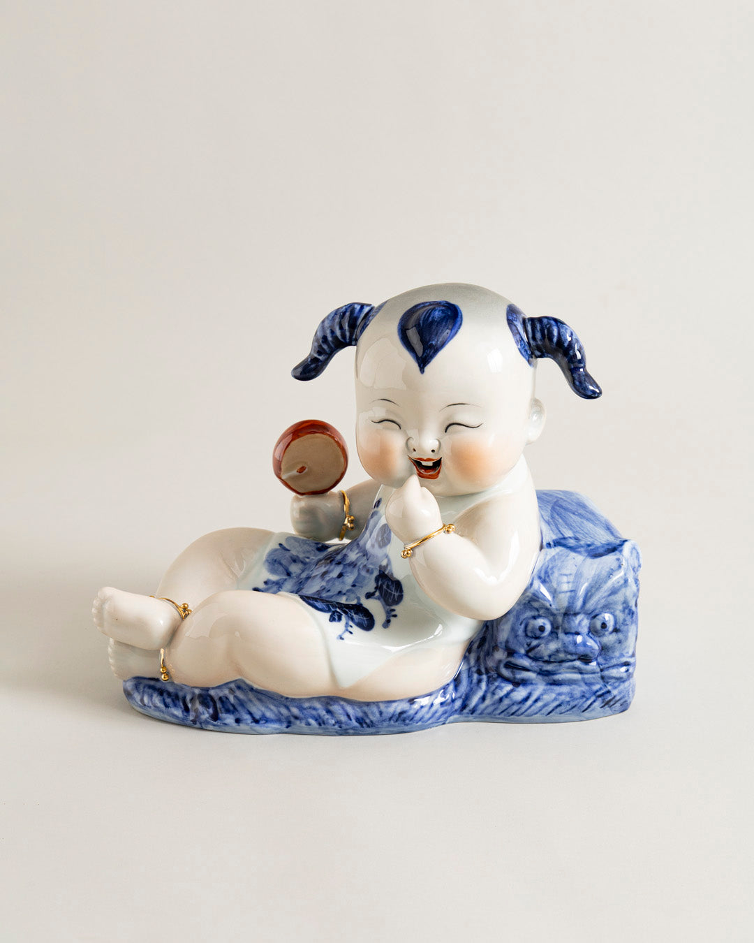 Playful Monk Drum Delight Figurine 