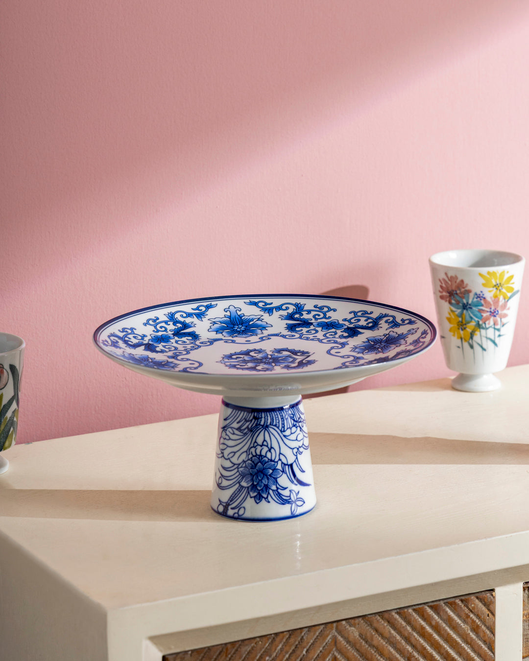 Classic Indigo Floral Cake Stand 