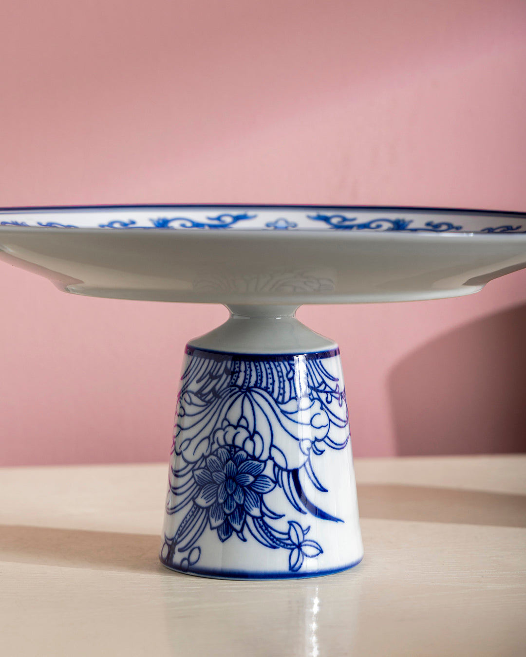 Classic Indigo Floral Cake Stand 