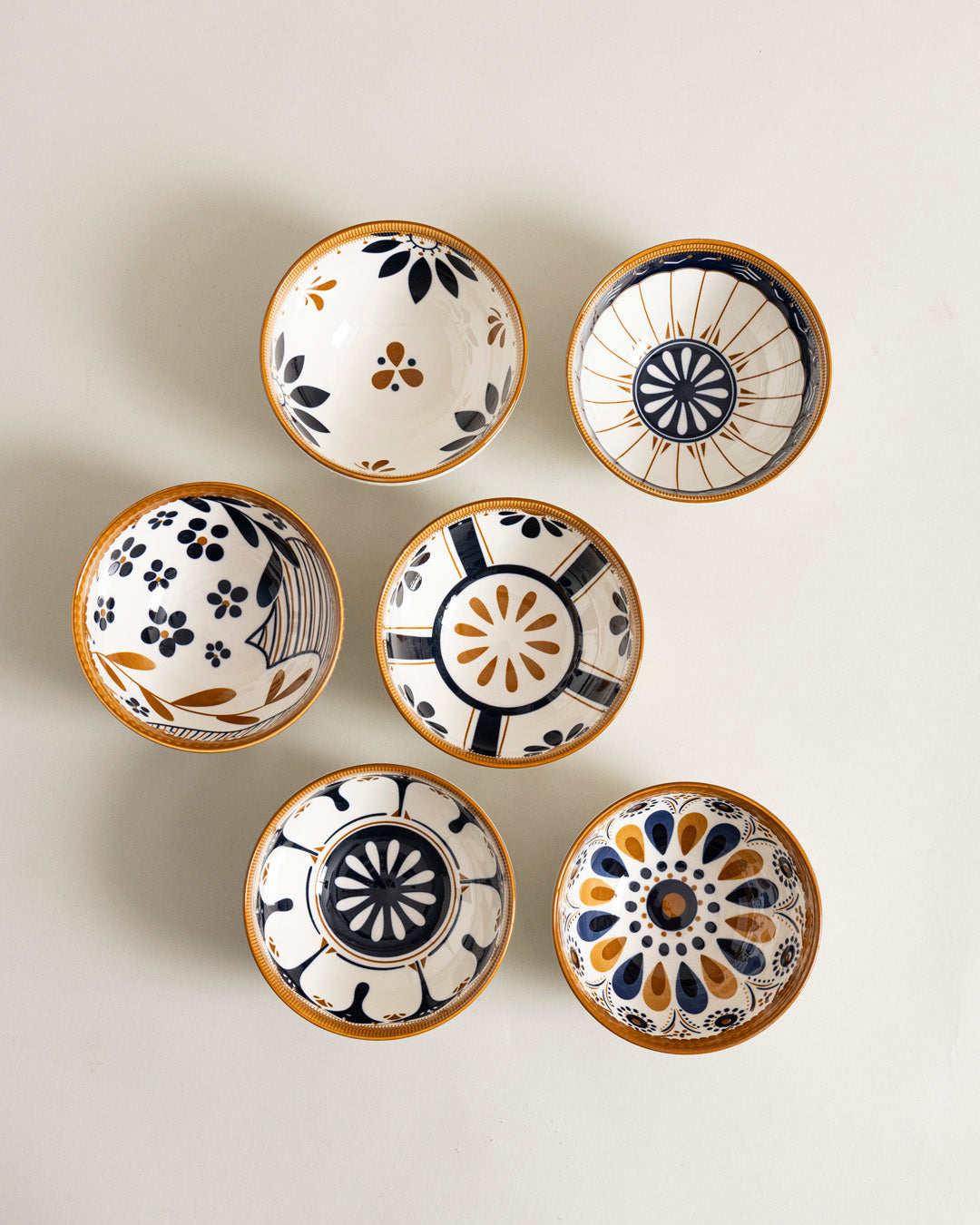 Golden Bloom Katori - Set Of 6