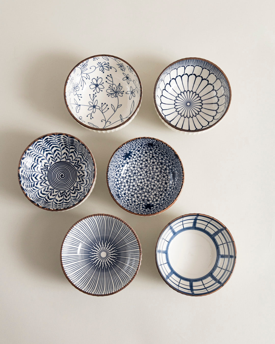 Midnight Blossom Katori - Set Of 6 
