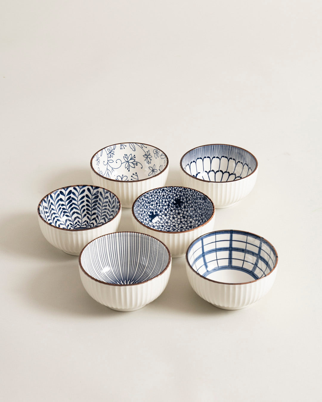 Midnight Blossom Katori - Set Of 6 