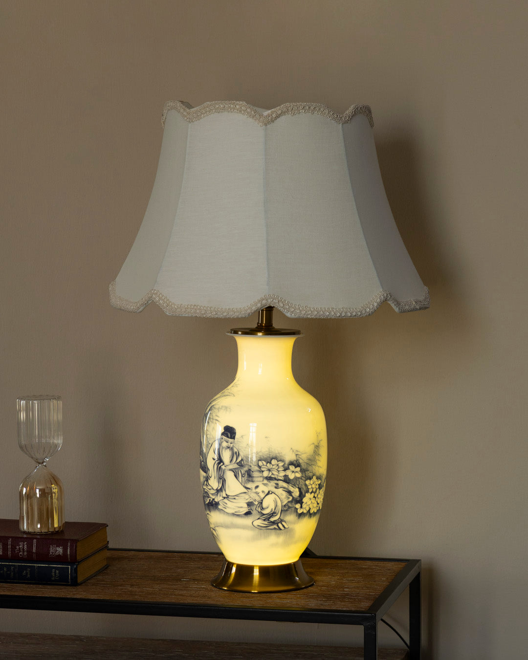 Heritage Scene Dual Glow China Table Lamp 