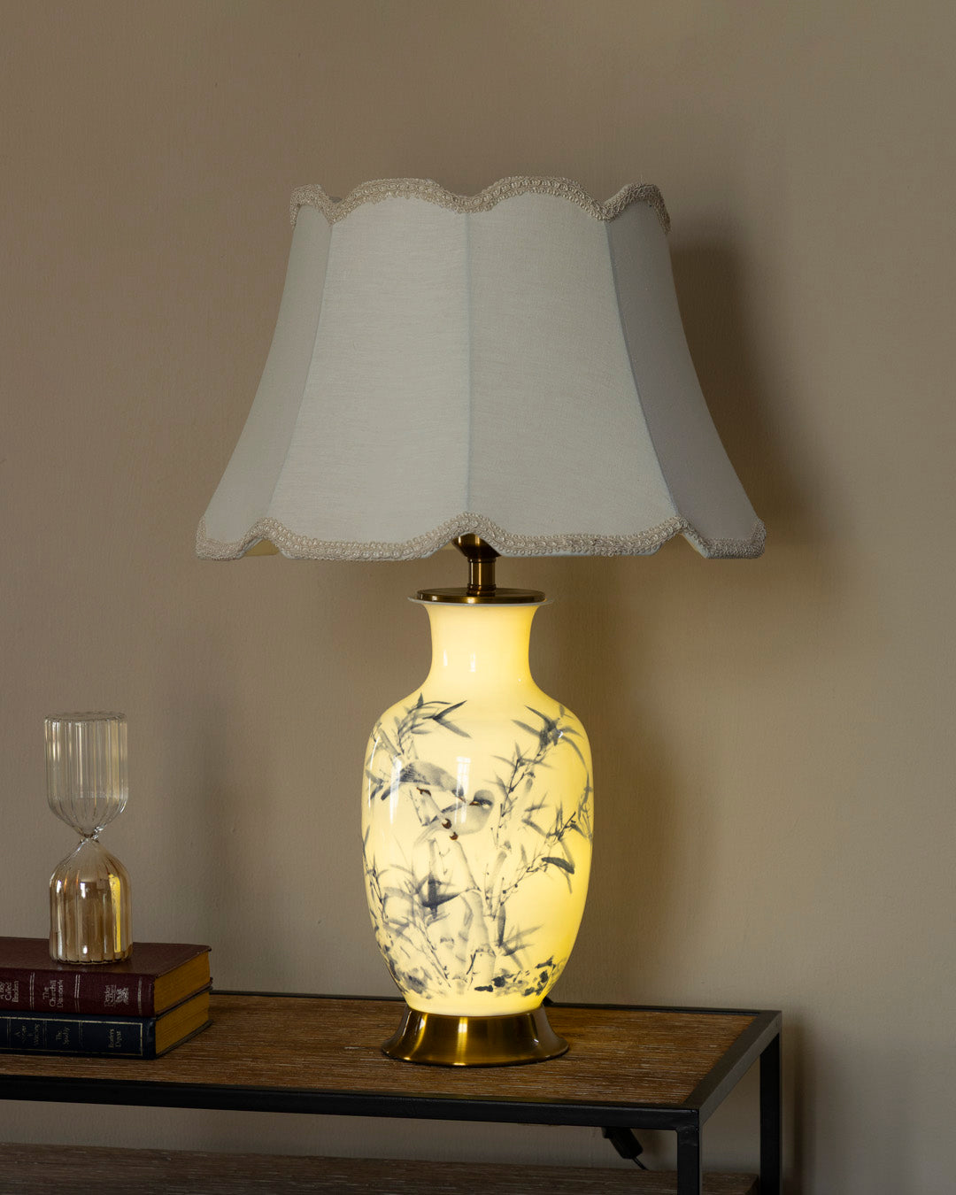 Serene Crane Dual Glow China Table Lamp 