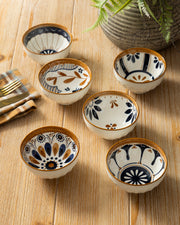Golden Bloom Katori - Set Of 6